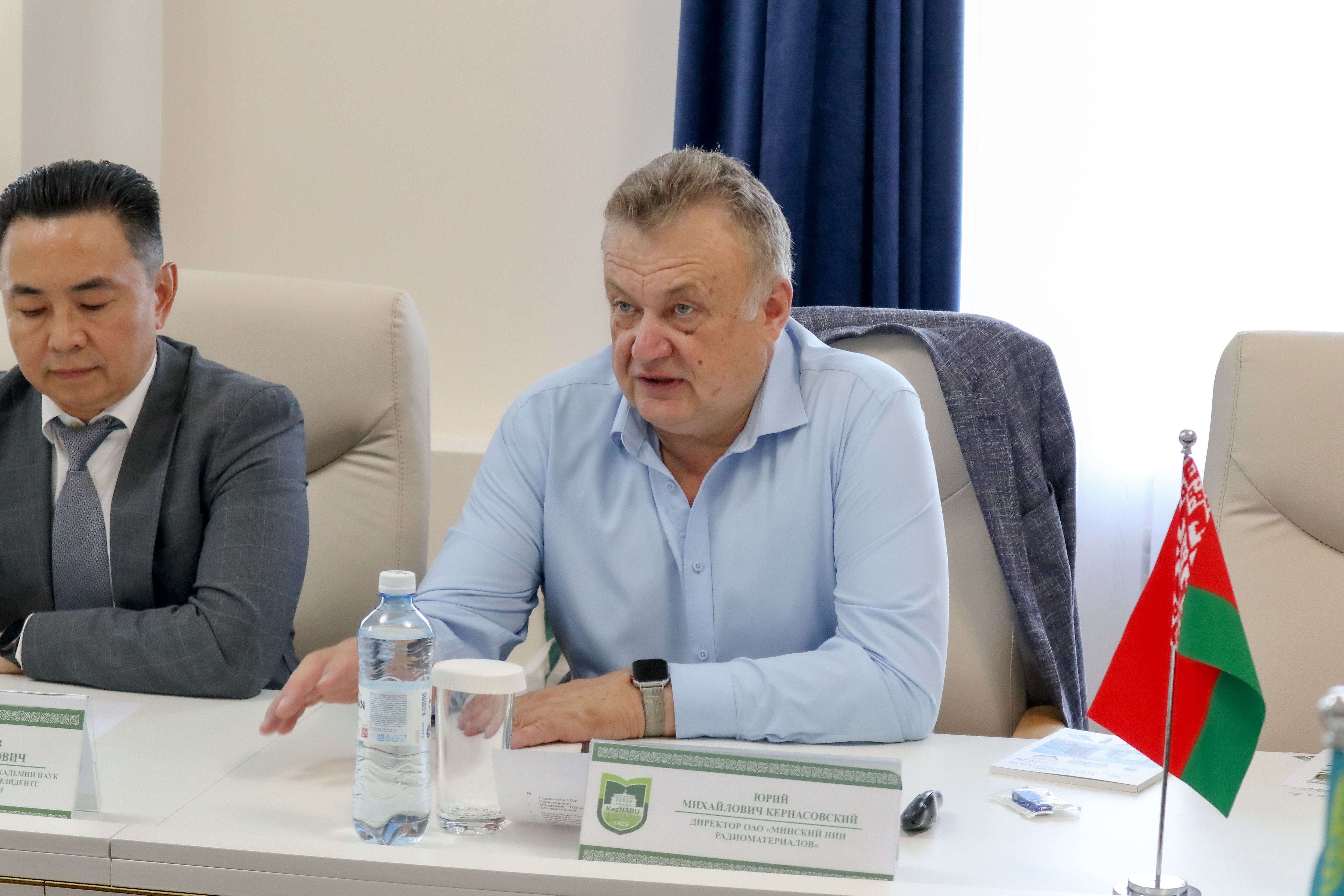 KazNARU ОБСУДИЛИ ПЕРСПЕКТИВЫ НАУЧНО-ТЕХНОЛОГИЧЕСКОГО СОТРУДНИЧЕСТВА С ПРЕДСТАВИТЕЛЯМИ НАЦИОНАЛЬНОЙ АКАДЕМИИ НАУК БЕЛАРУСИ И МИНСКОГО НИИ РАДИОМАТЕРИАЛОВ